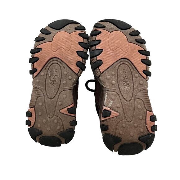 ZARA Kids Brown Multi Piece Technical Sneakers Sz 27/ Sz 10 - Picture 7 of 11